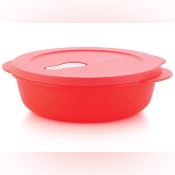 Tupperware CrystalWave Plus 850 ml Round Container Red Color - Picture 2 of 4